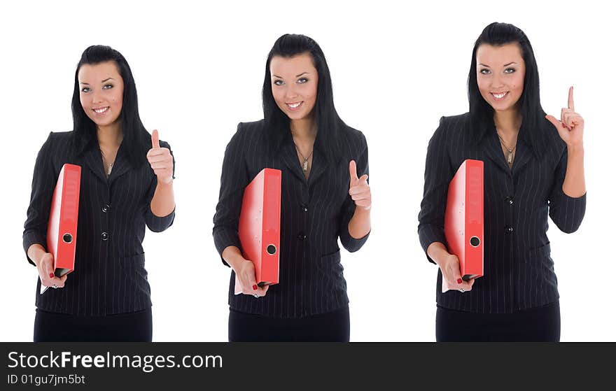 Business woman on white background