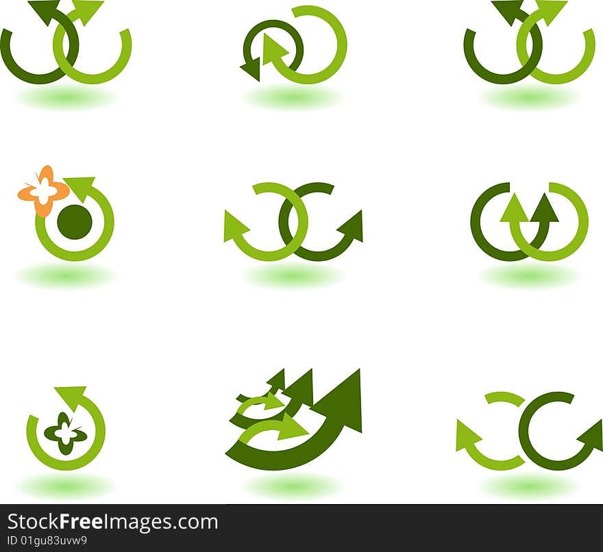 Set of vector symbols on nature