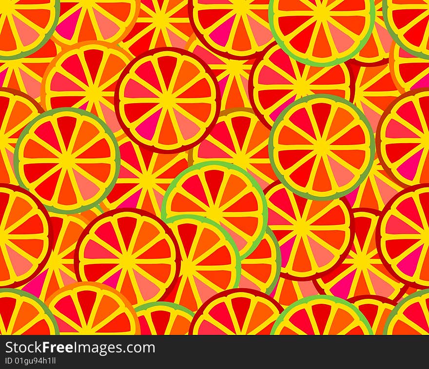 Orange paradise -seamless vector background