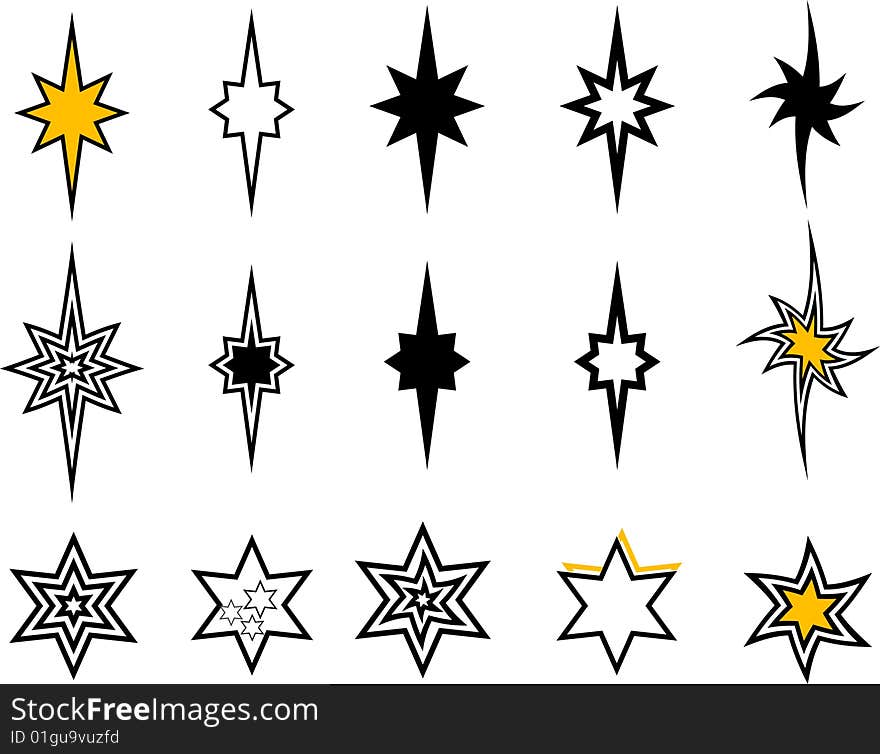 Set of vector symbols - stars