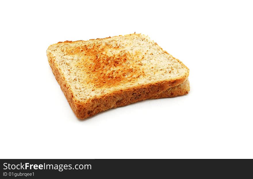 A toasted toast isolated on white