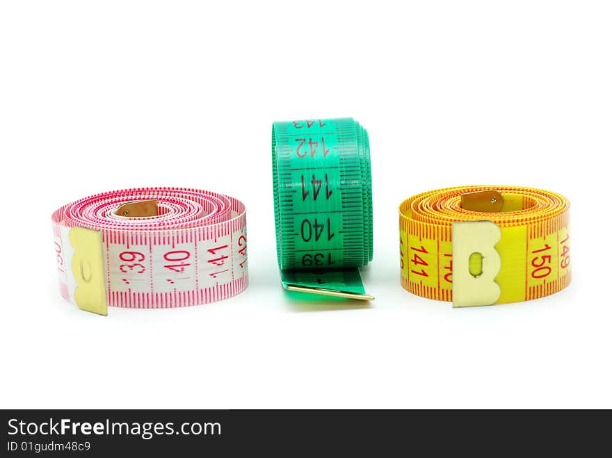 Measuring tape isolated on a white background