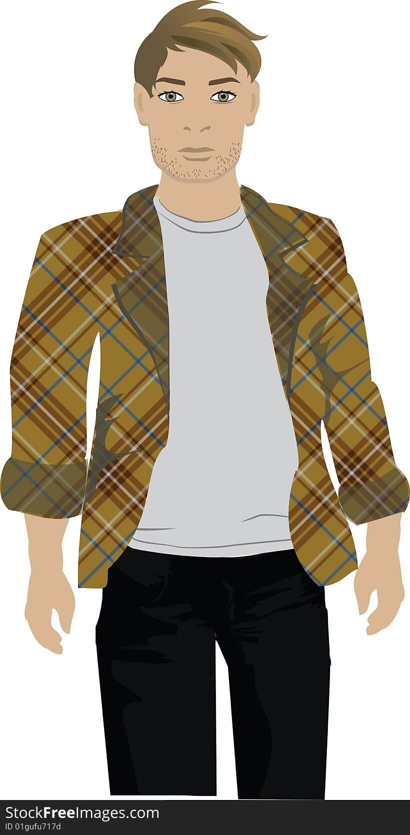 Illustration with fashion casual man. Illustration with fashion casual man