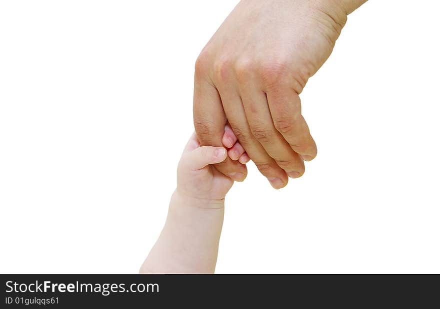 Newborn grasping parent's finger. Newborn grasping parent's finger