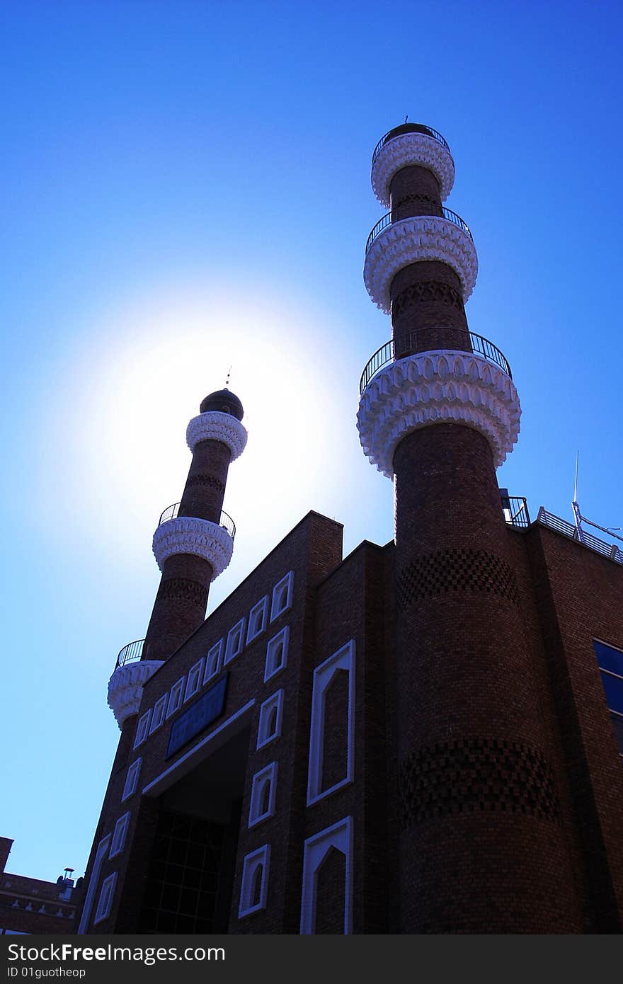 A mosque in Singkiang,China,in the early morning