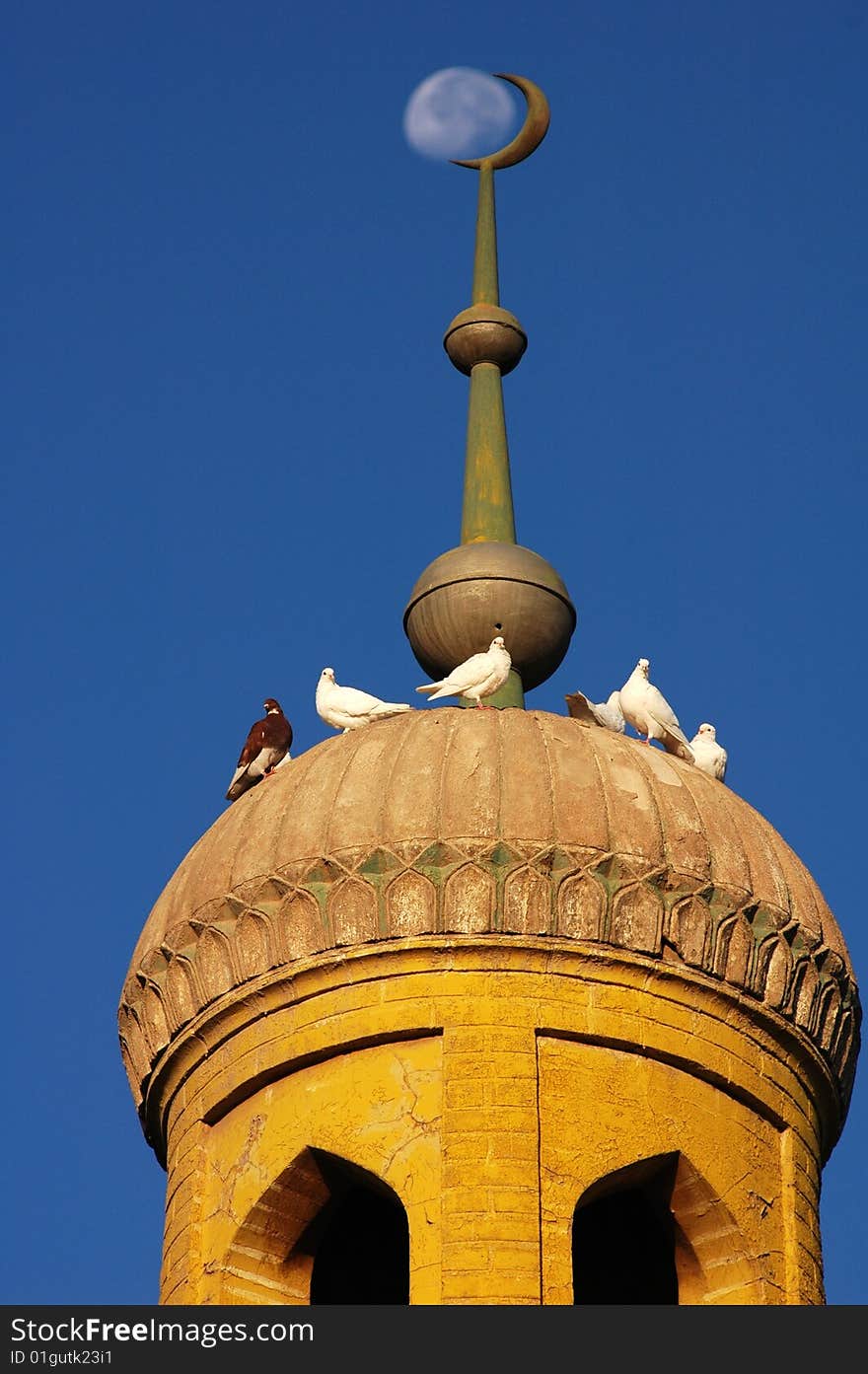 Roof of a mosque in Singkiang,China. Roof of a mosque in Singkiang,China