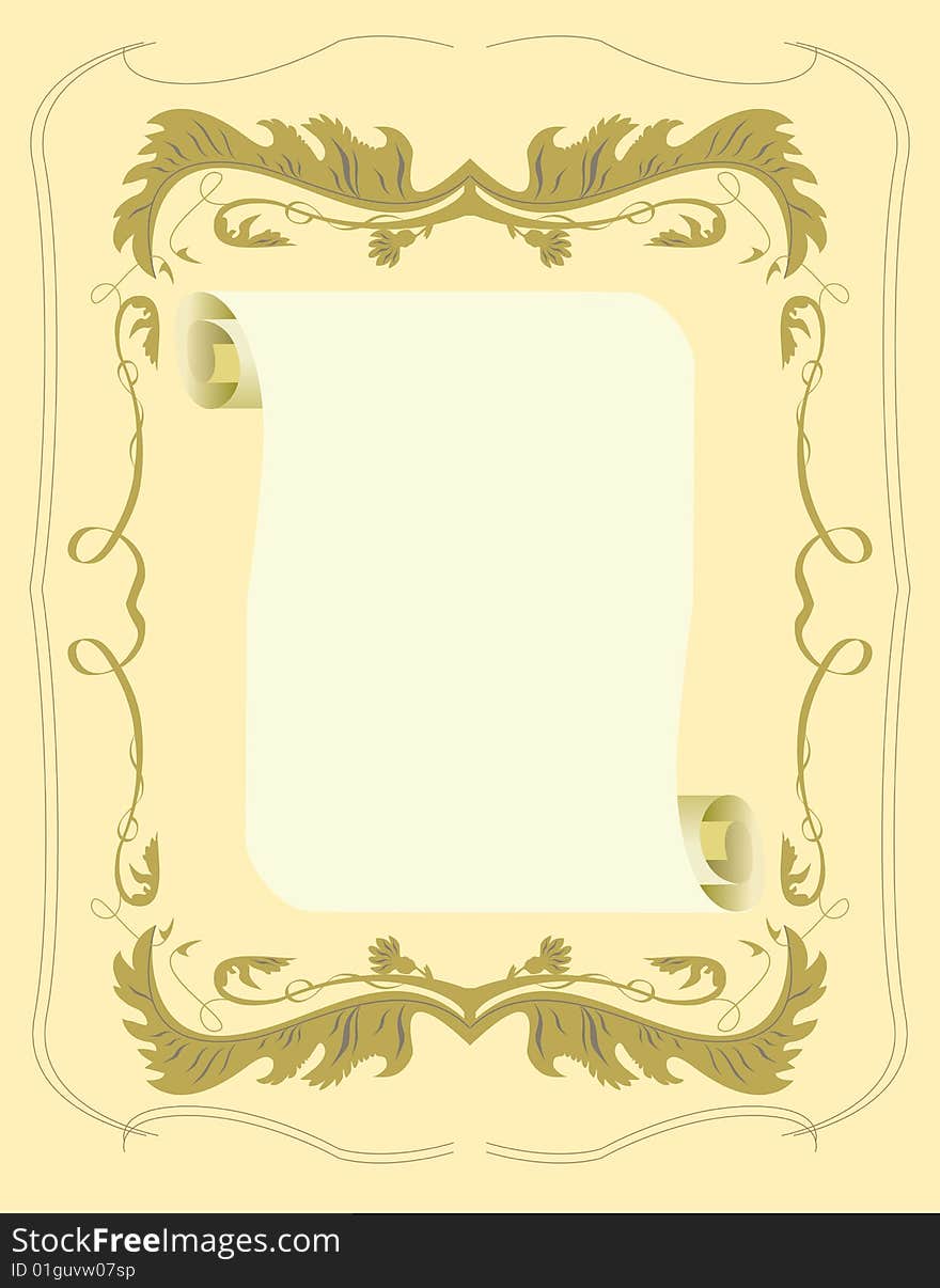 Frame with a classic design elements in vector format. Frame with a classic design elements in vector format