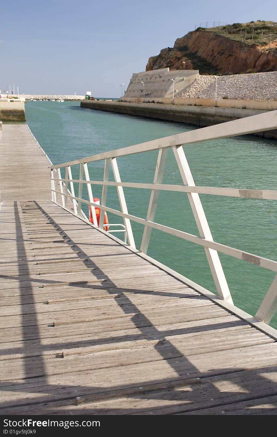 Access deck to a new pier, Albufeira, south of Portugal. Access deck to a new pier, Albufeira, south of Portugal