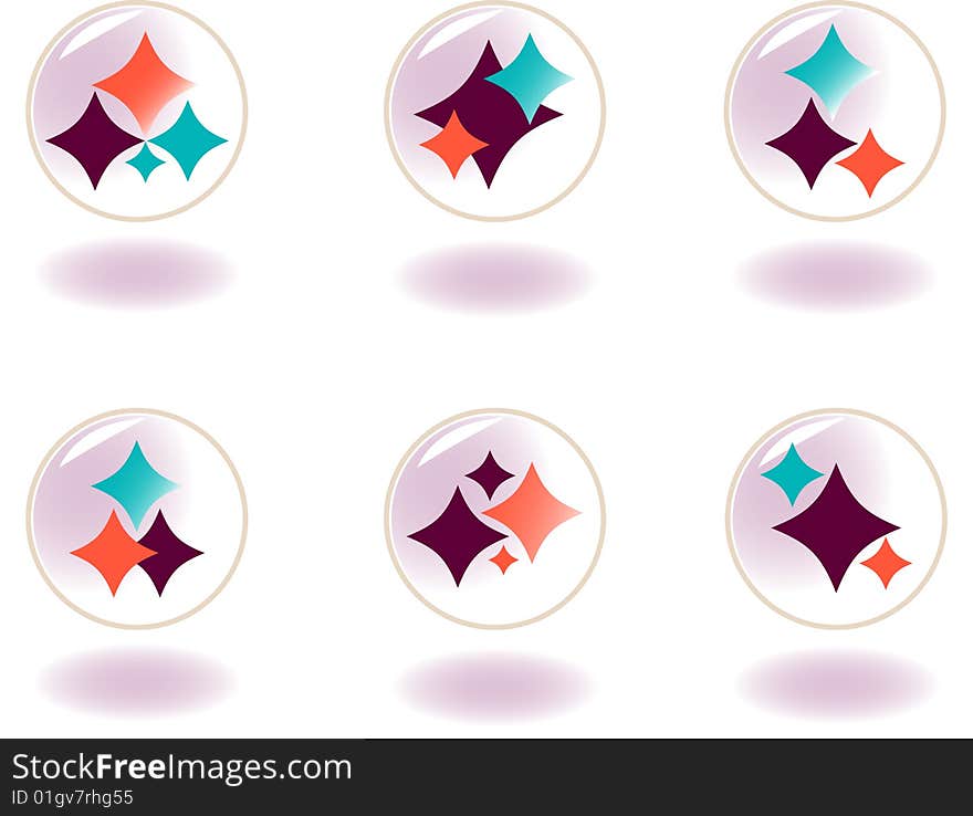 Vector illustration -set of 6 items of design