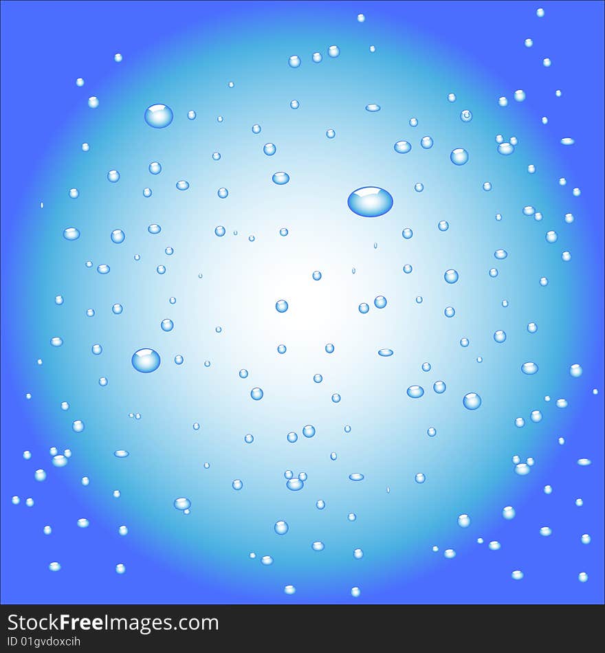 Blue background with bubbles, vector illustration