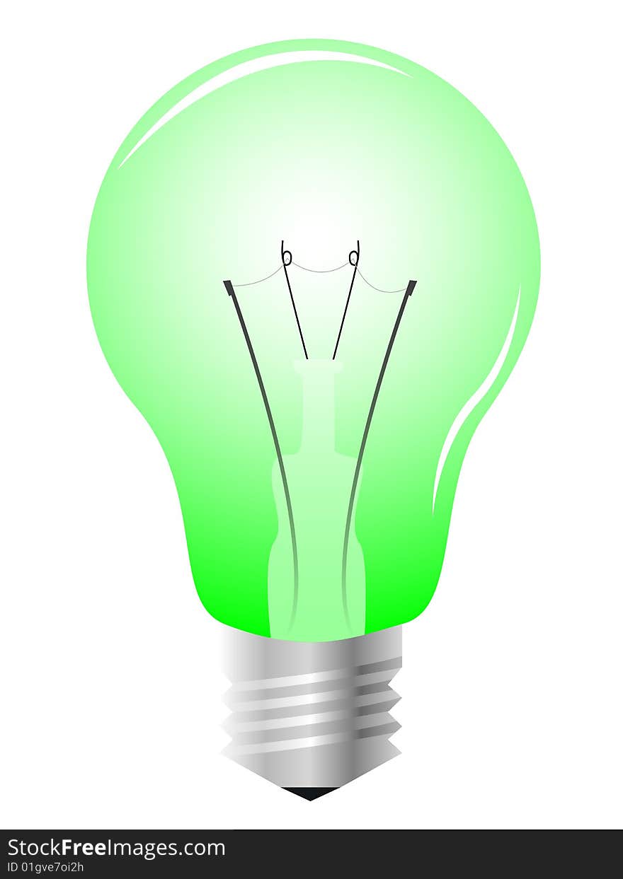 Realistic light bulb, vector illustration