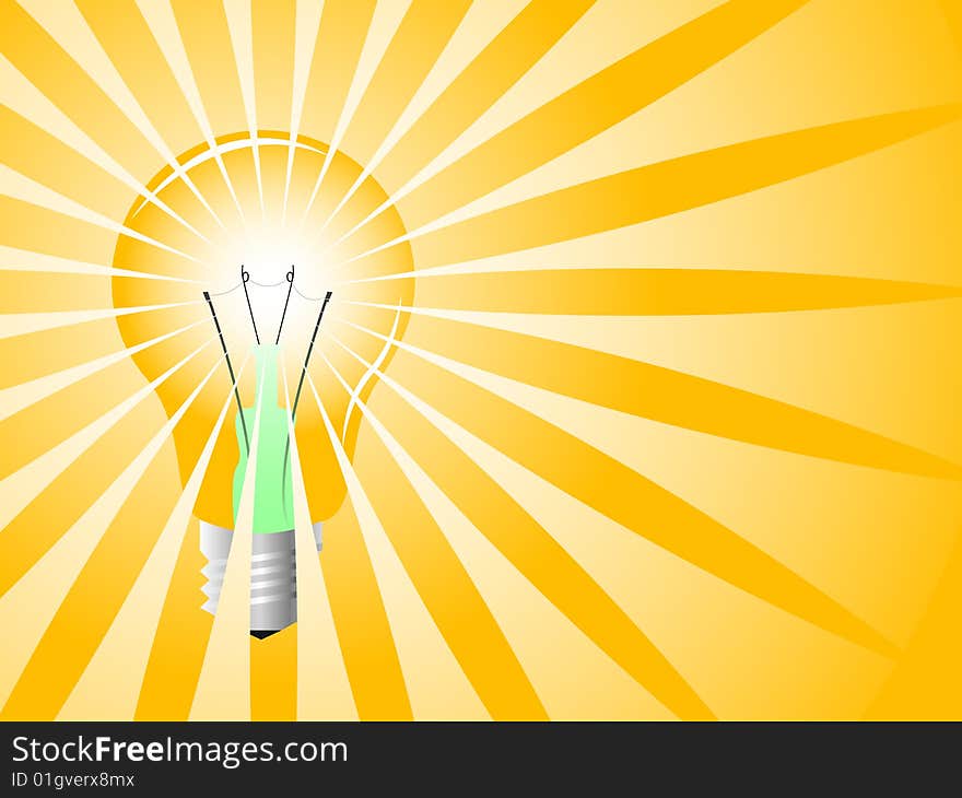 Realistic light bulb, vector illustration