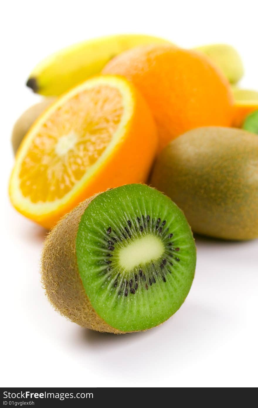 Kiwi, oranges and bananas