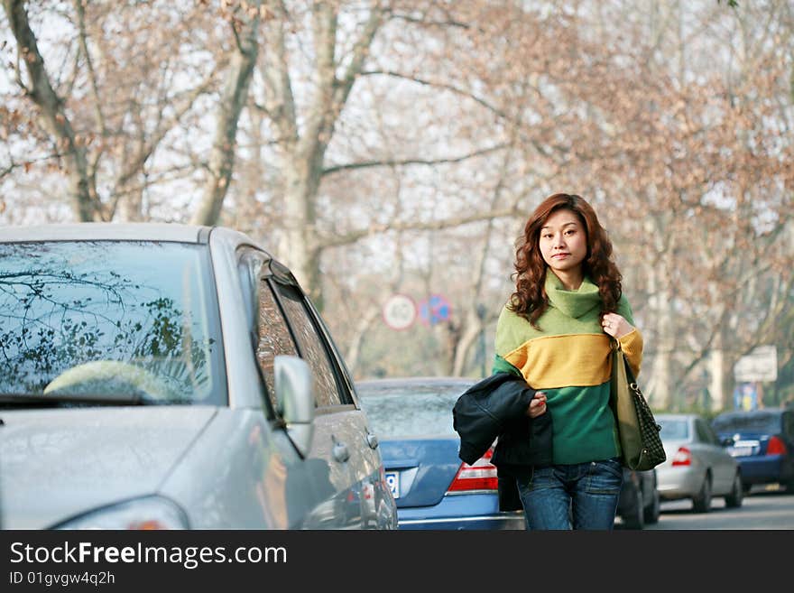 Young beautiful asian women outside. Young beautiful asian women outside