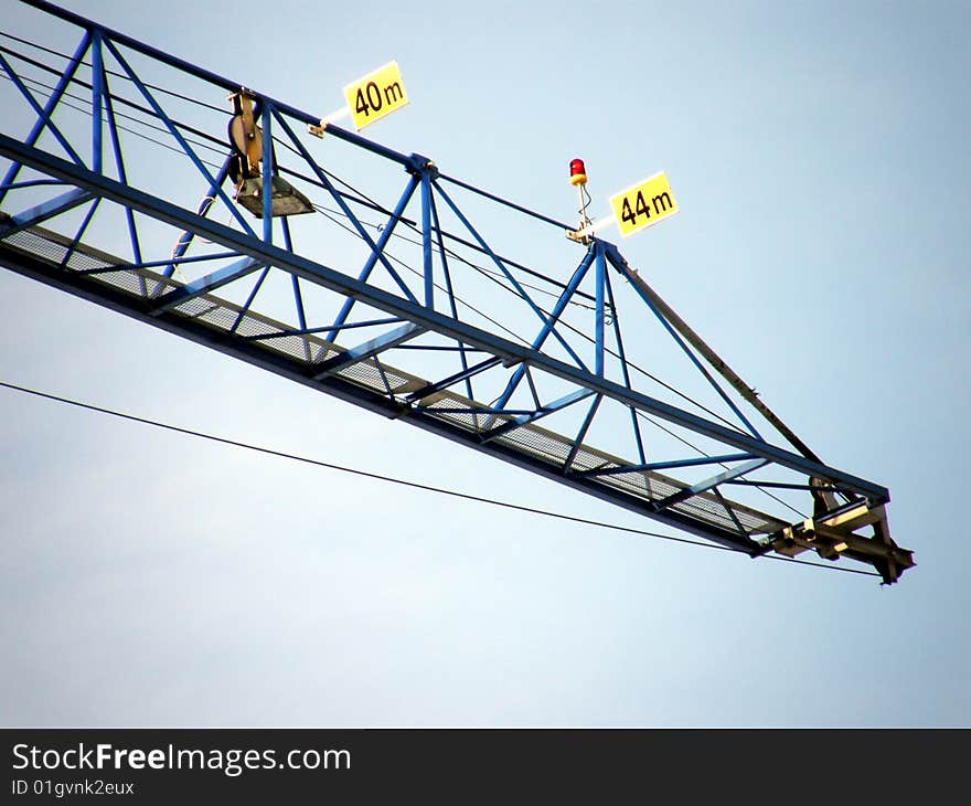 Part of the construction crane at a construction site