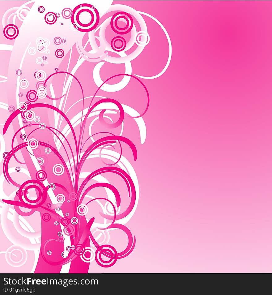 Flower Background with wave pattern, element for design, vector illustration