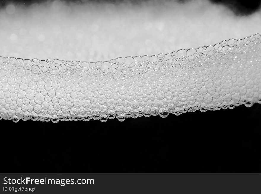 Macro photo of foam in glass