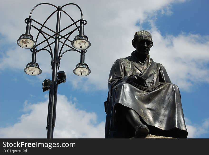 Sculpture of the inventor, James Watt, who invented the steam engine. Taken in Glasgow, Scotland. Sculpture of the inventor, James Watt, who invented the steam engine. Taken in Glasgow, Scotland