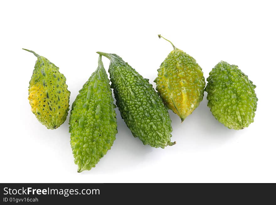 Bitter melons on white background. Bitter melons on white background