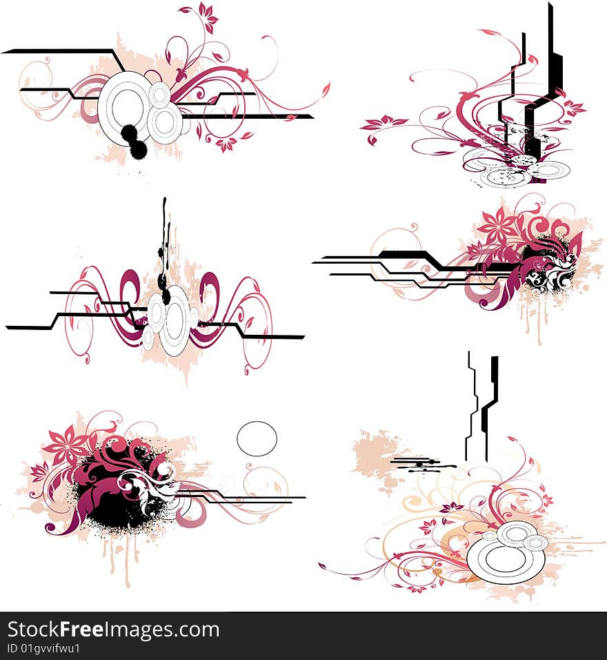 Floral element for design, vector illustration