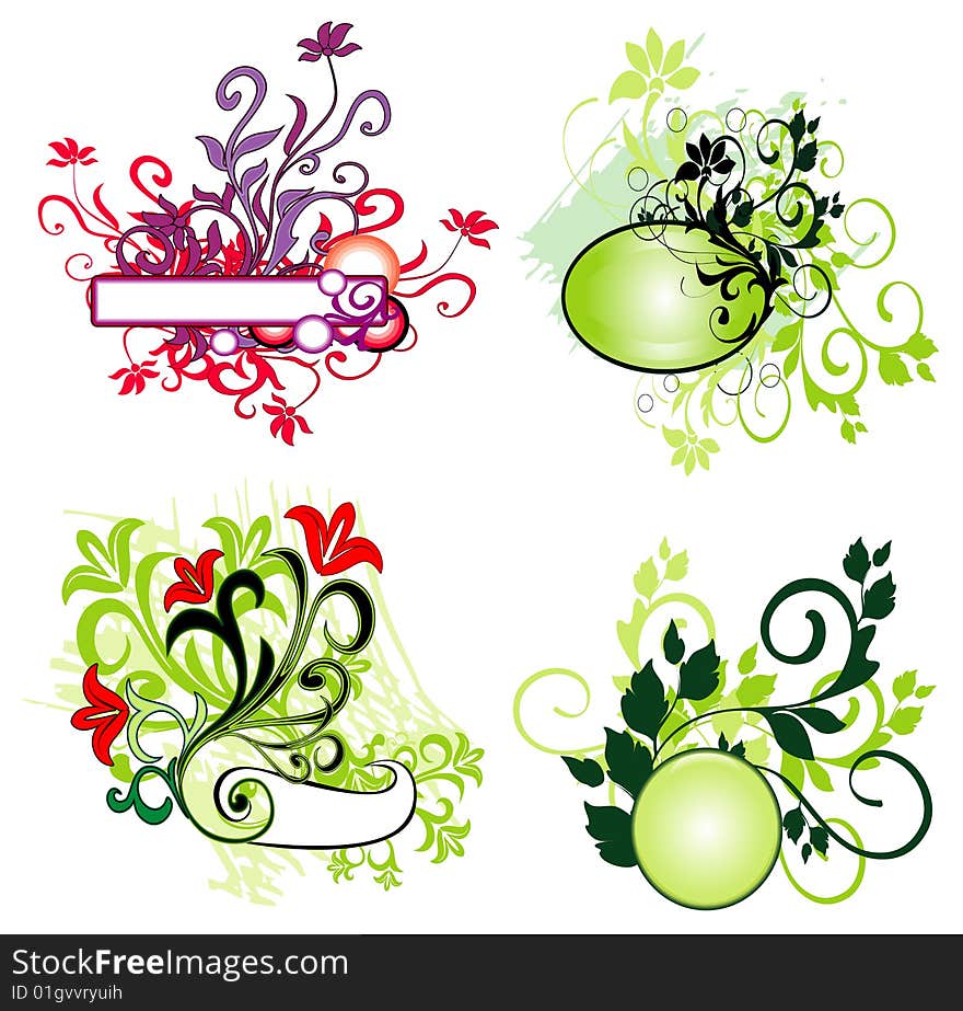 Floral element for design, vector illustration