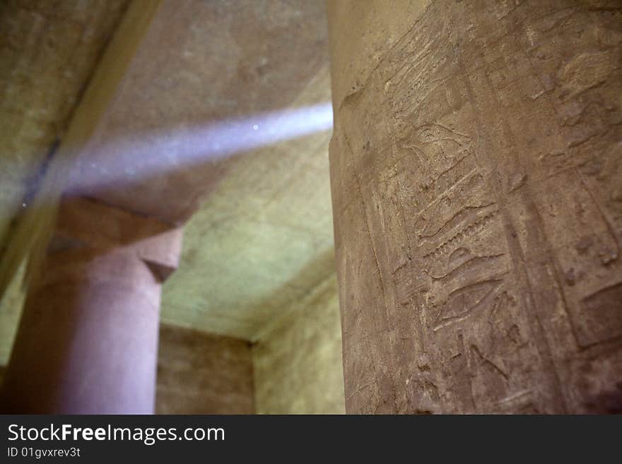 Photo taken inside an ancient temple in egypt