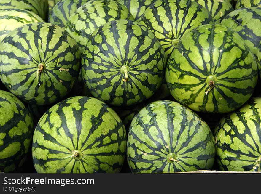 Ripe big water-melons background. Ripe big water-melons background