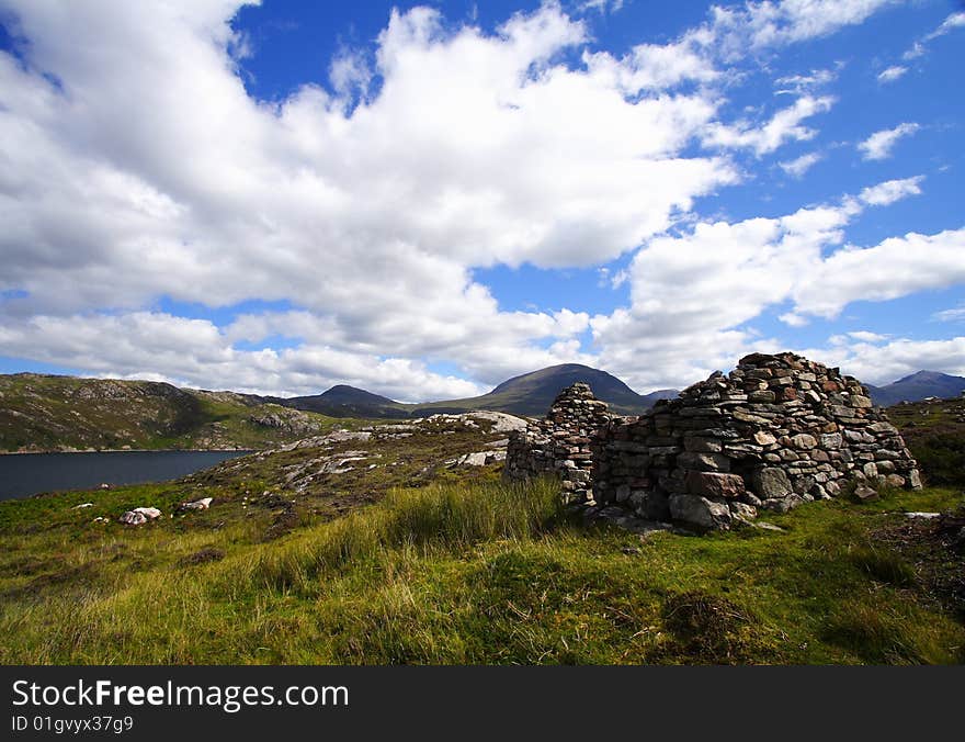 Landscape and ruins in the highlands