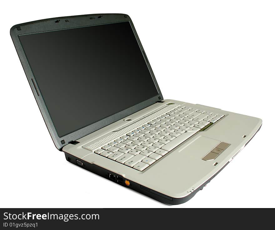 Modern laptop on the white