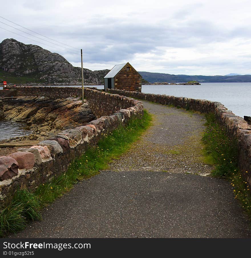 Foot-road in the western Highlands in scotland. Foot-road in the western Highlands in scotland