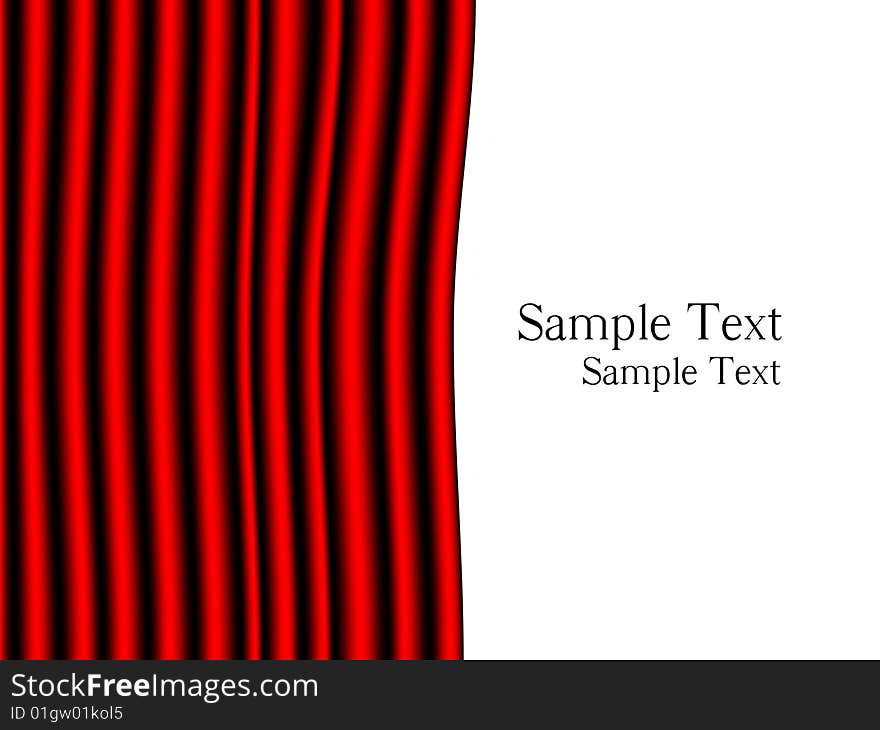 Red curtain and copy space for text