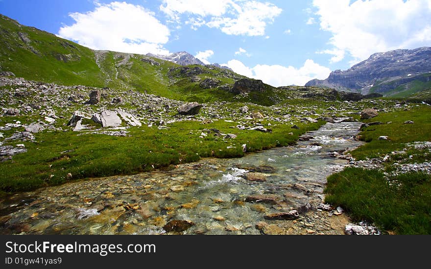 River and mountains