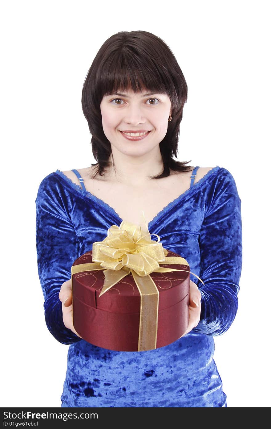 Beautiful woman with a gift.