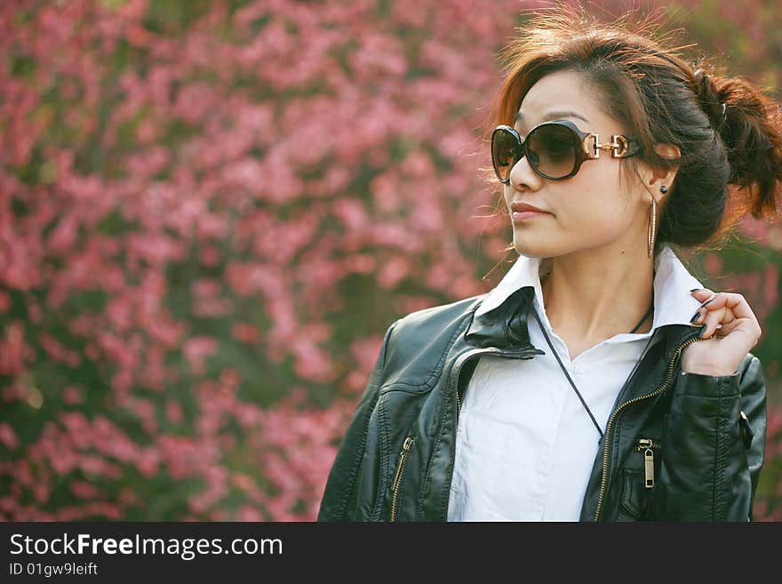 Young beautiful asian women outside. Young beautiful asian women outside