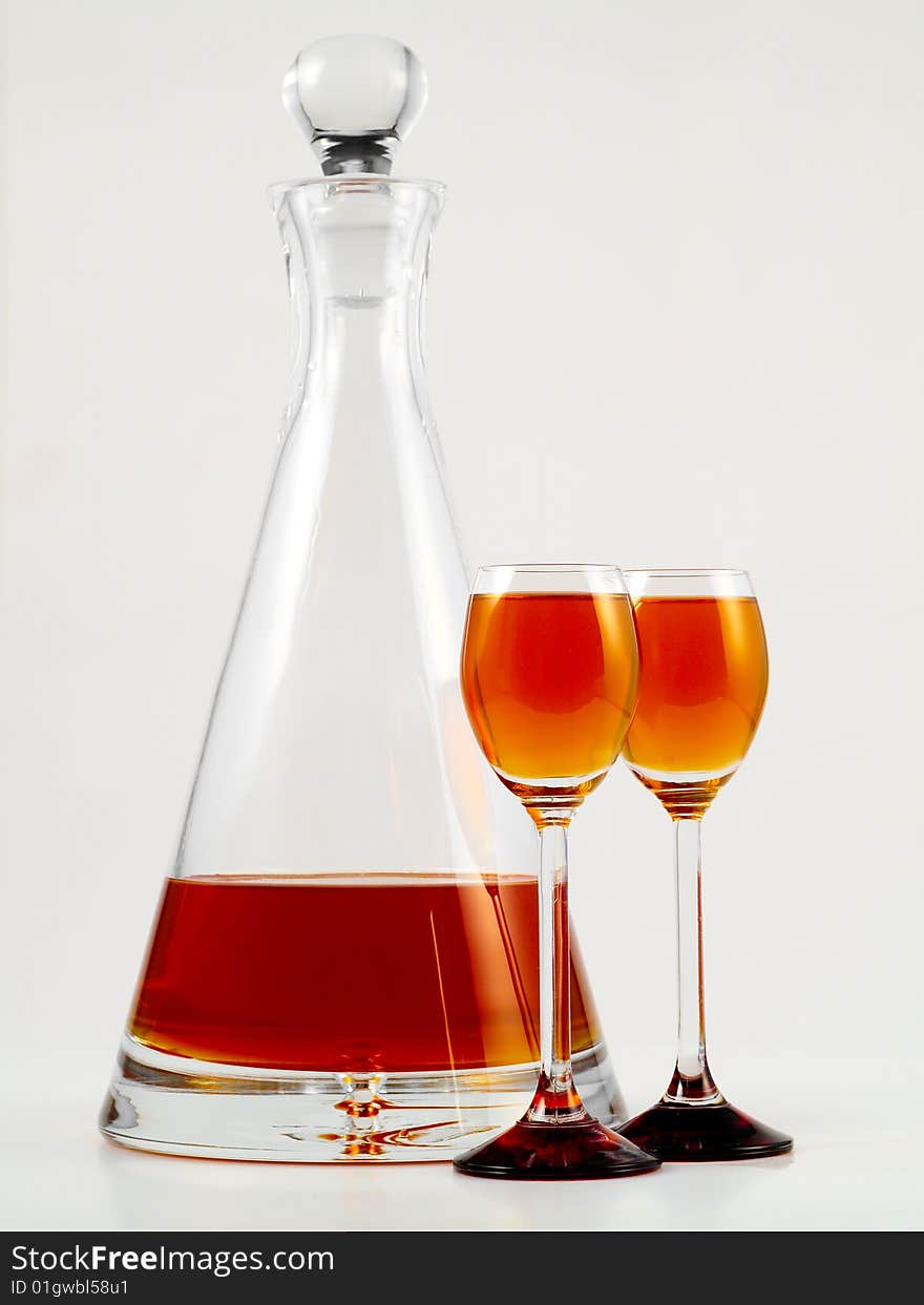 Decanter filled with orange liquor