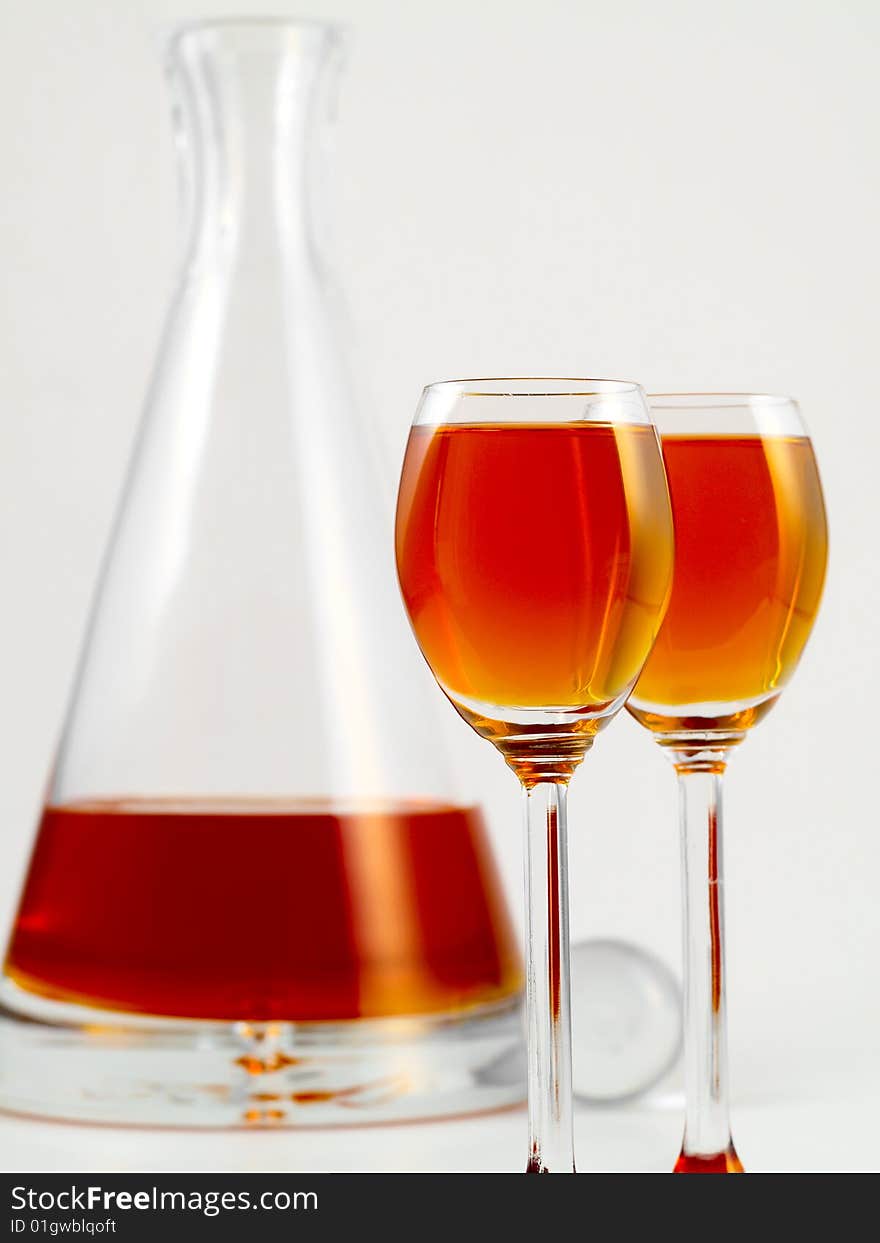 Decanter filled with orange liquor