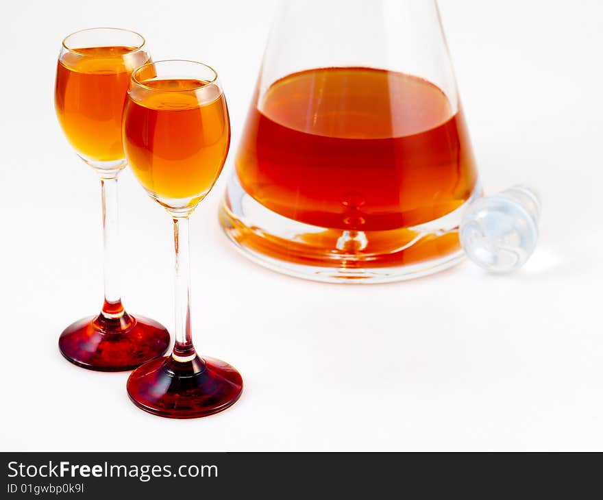 Decanter filled with orange liquor