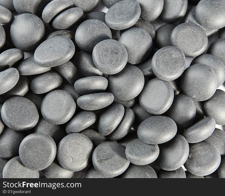 Background of black round stones. Background of black round stones