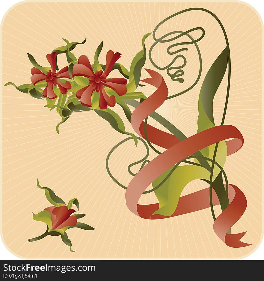 The vector fantasy flower illustration