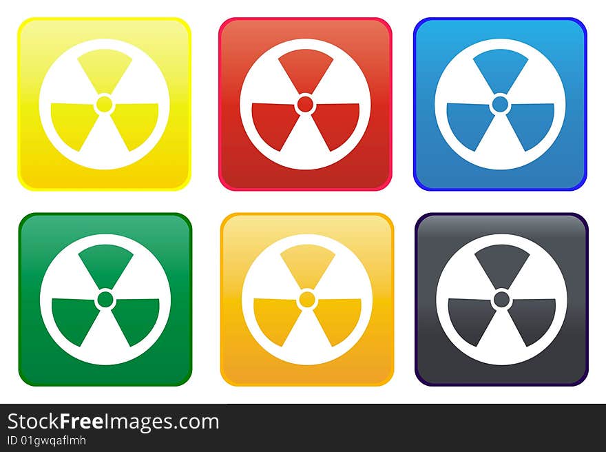 Radioactive web button - computer generated image