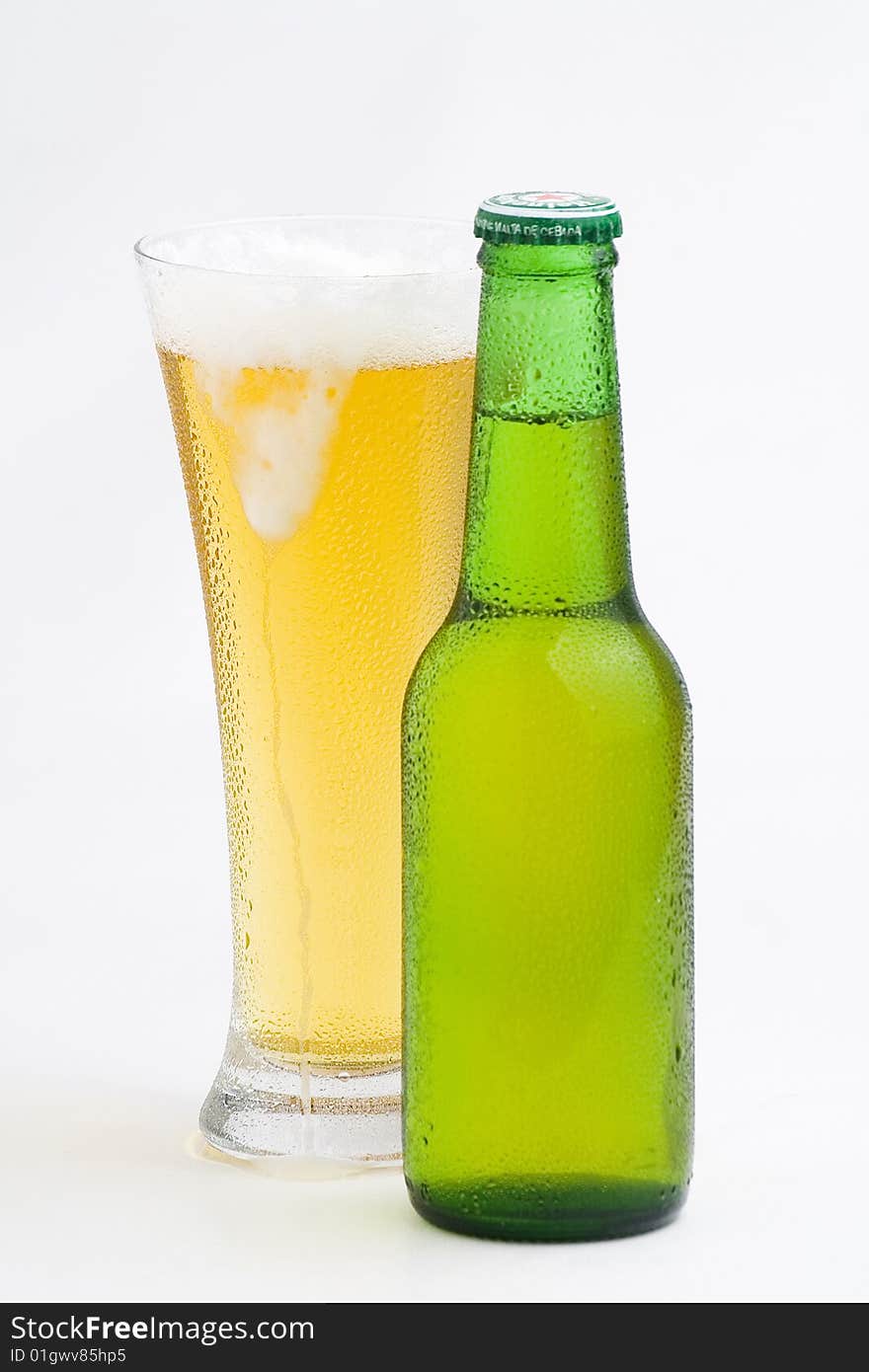 A fresh cold and tasty beer isolated