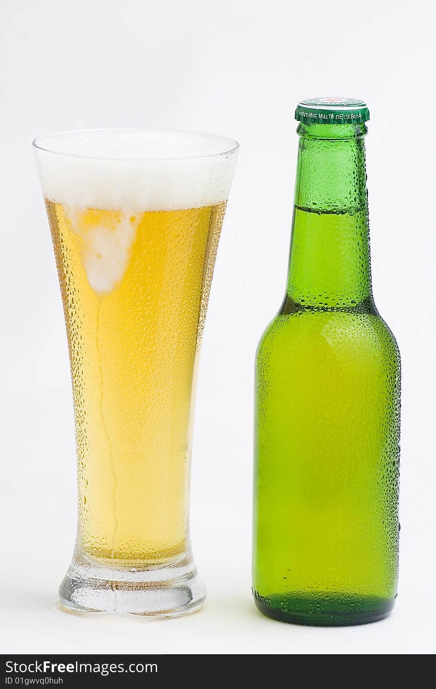 A fresh cold and tasty beer isolated