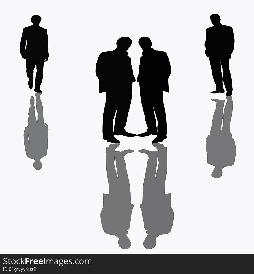 Silhouettes on the business people