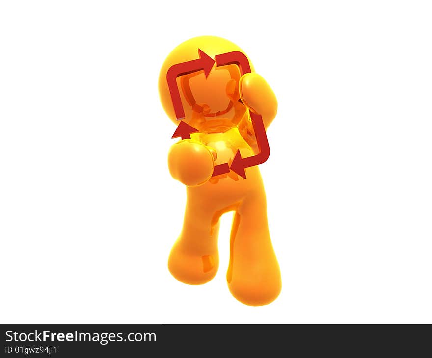 Let's recycle icon 3d figure