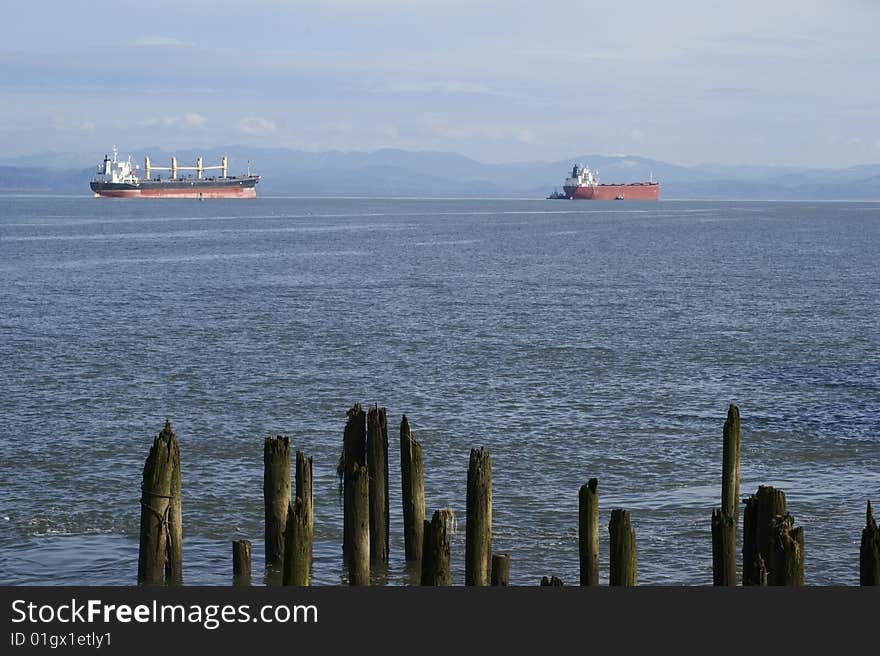 Cargo Ships In the Harbor