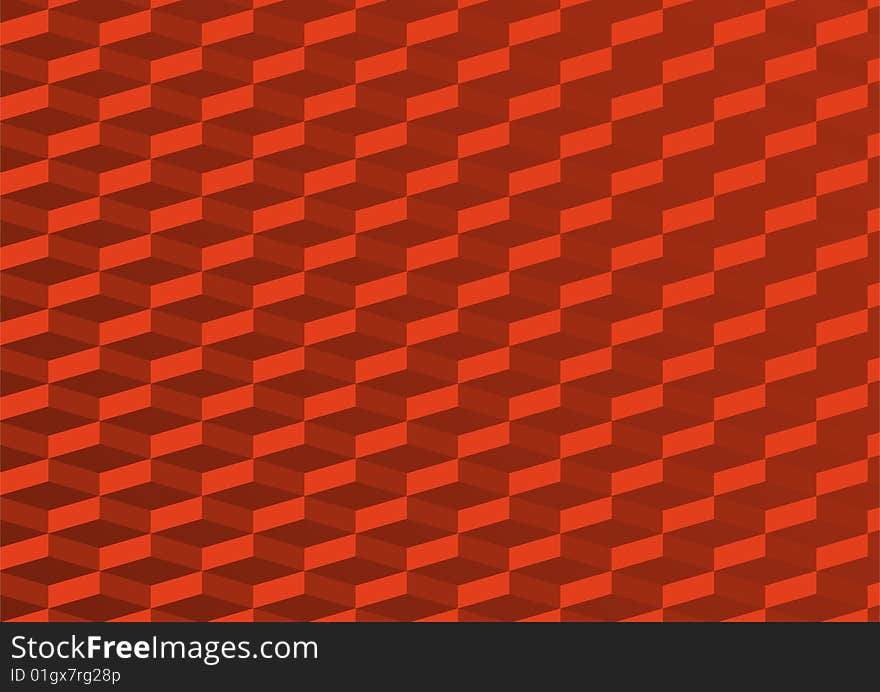 Red and orange background with stairs