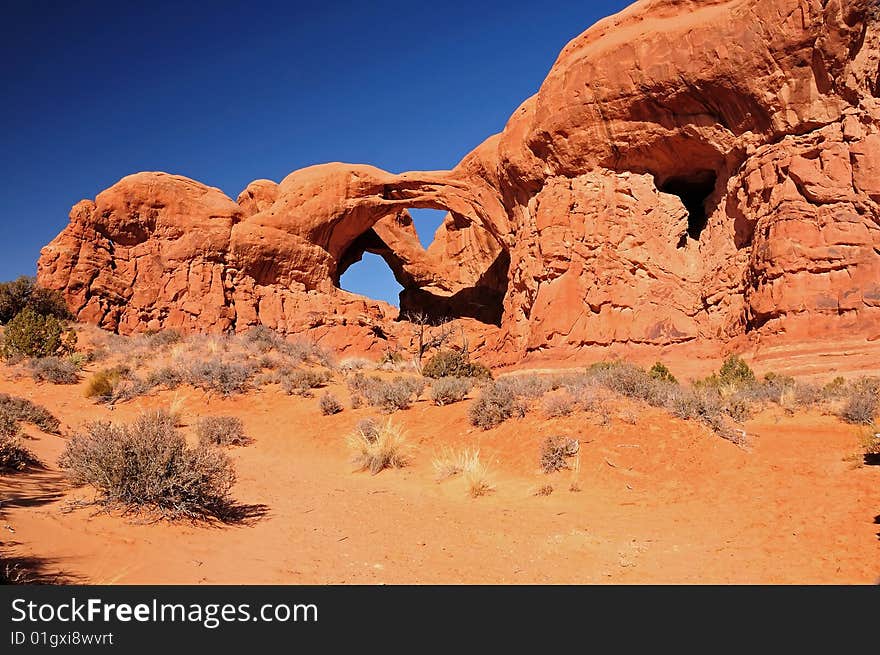 Double Arch rock formation at Arches national park