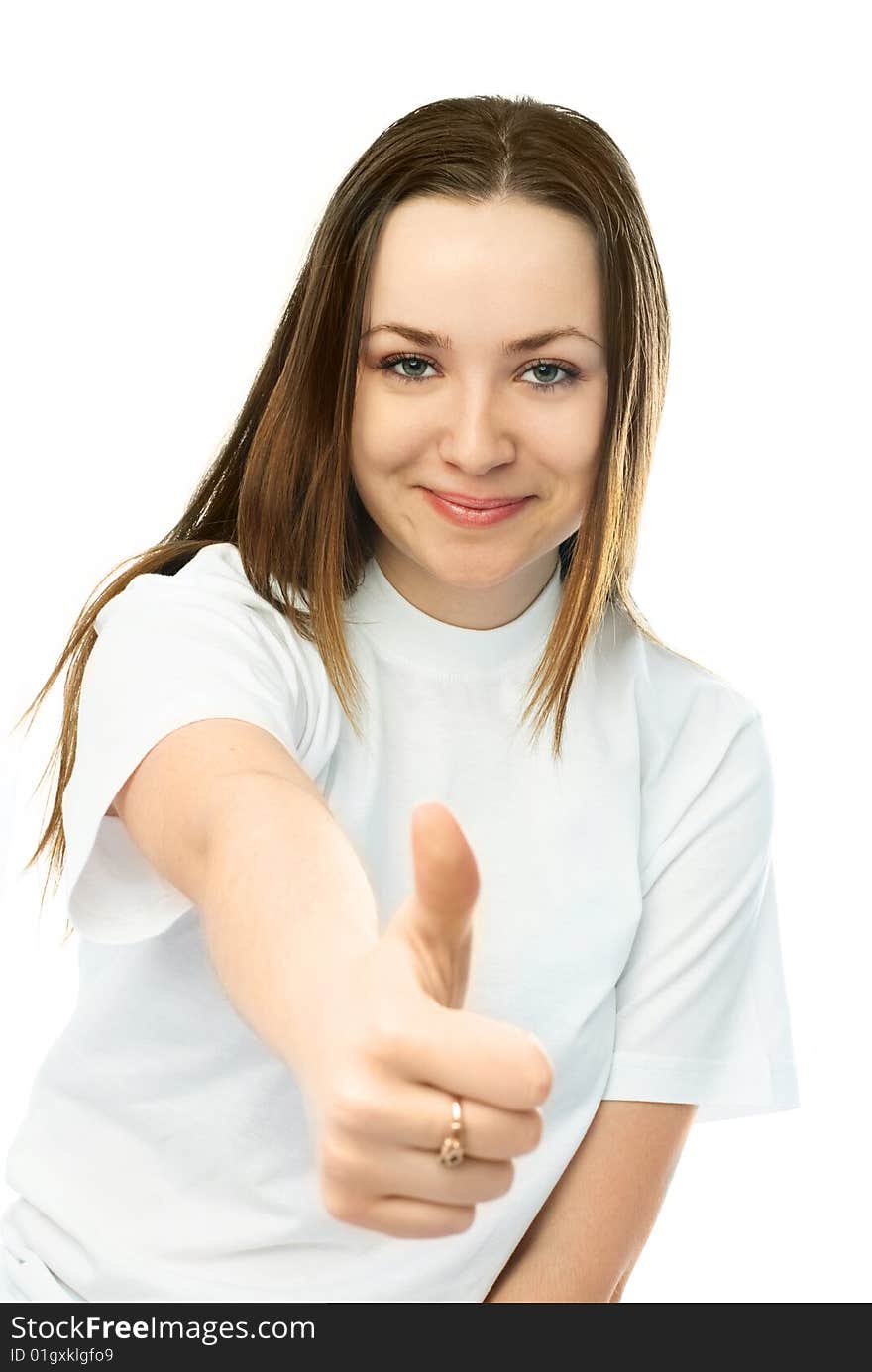 Young Woman With Her Thumb Up