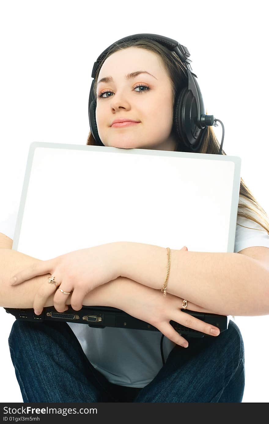 Young woman with a laptop