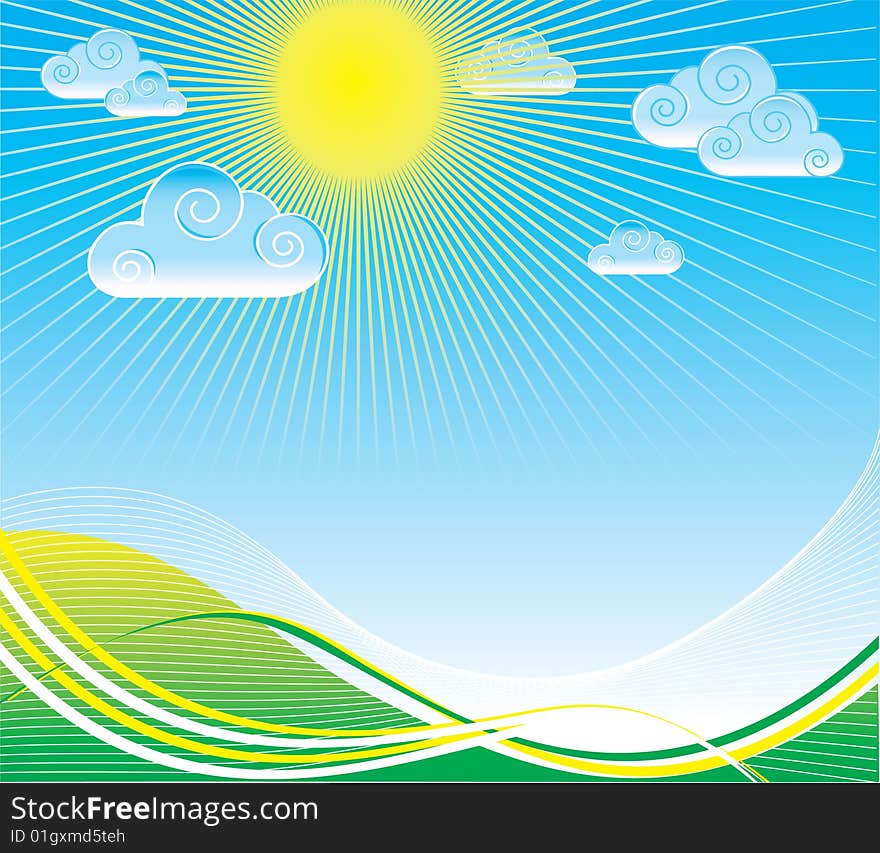 Summer fun background, vector illustration. Summer fun background, vector illustration